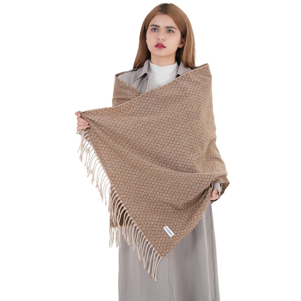 1354 Women's Long Plaid Scarf Chunky Oversized Winter Warm Cashmere Shawl